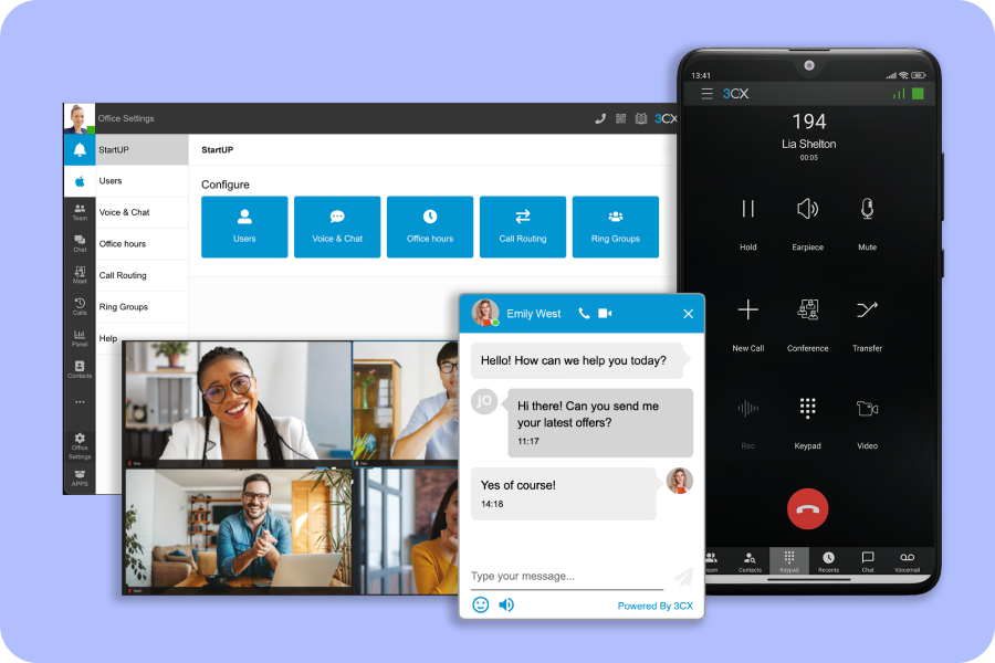 Hosted 3CX software for business productivity